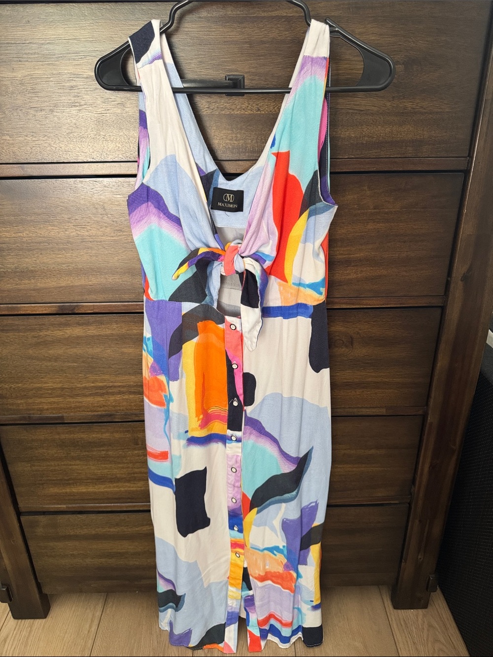 Madison Multicolor Abstract Print Tie-Front Sundress
